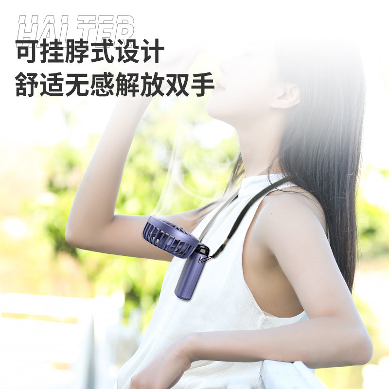 New Usb Handheld Fan Digital Display Folding Aromatherapy Desktop Fan Mini Portable Outdoor Small Fan